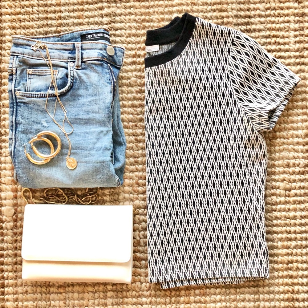 Zara printed structured crop top